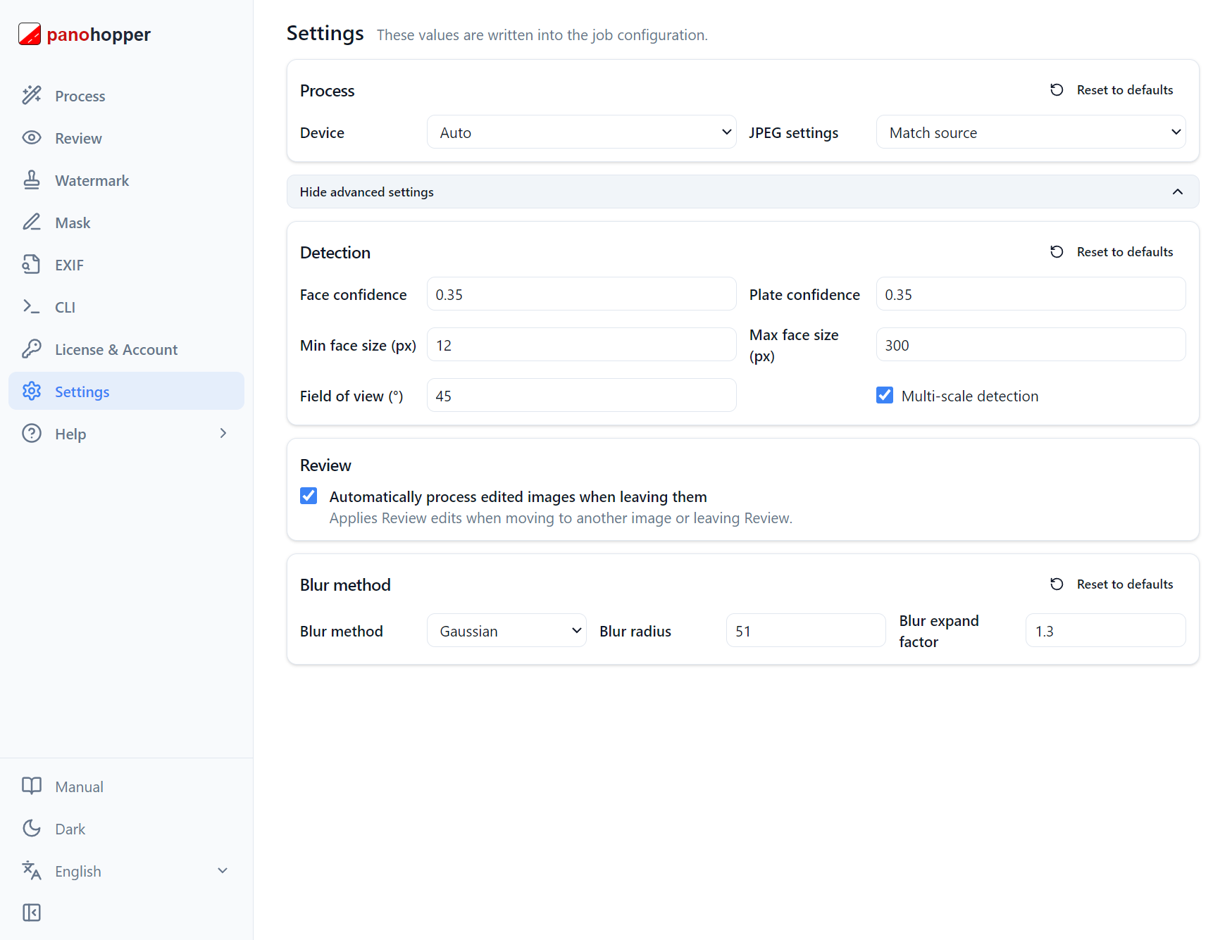 Privacy Keeper Settings screen for configuring application preferences