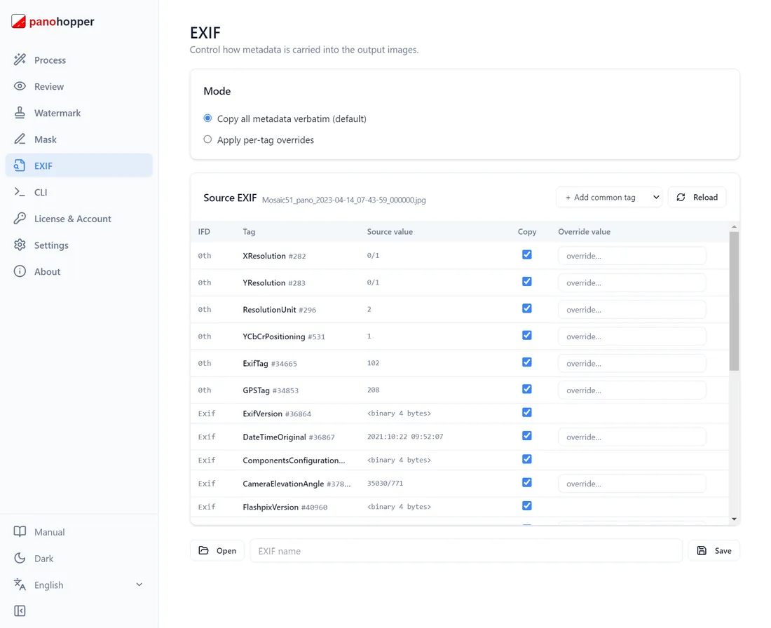 Privacy Keeper EXIF panel — analysis metadata preserved