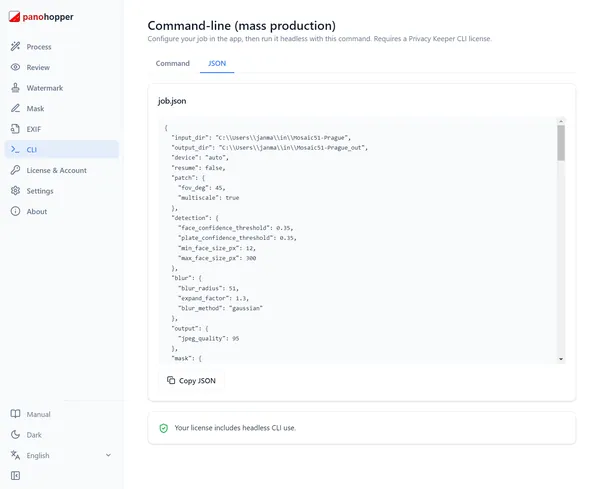 CLI JSON output